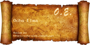 Ochs Elma névjegykártya